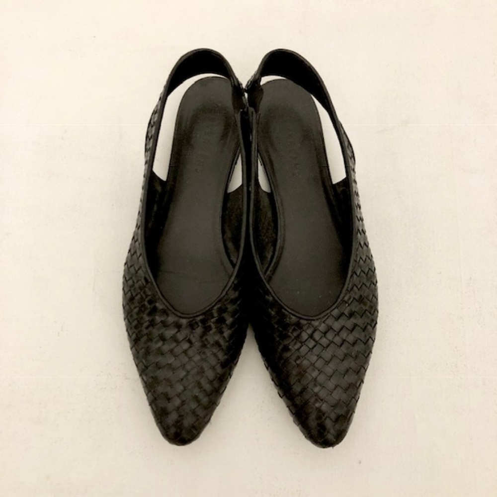 Everlane slingback woven leather flats